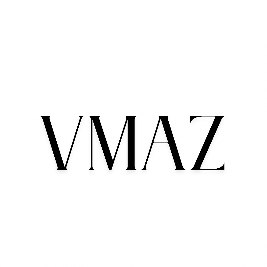 Black 'VMAZ' logo on a white background