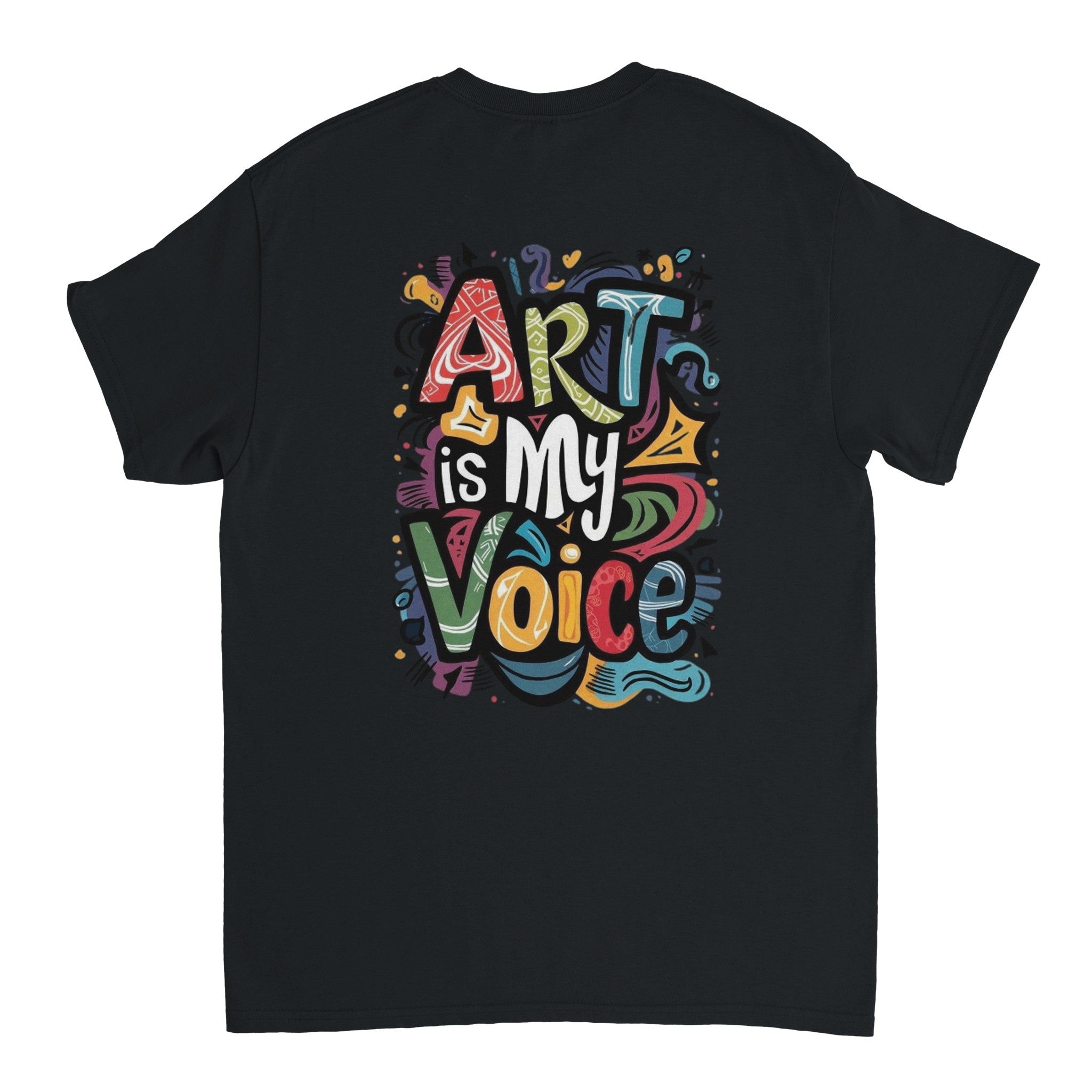 Art Is My Voice Black Tee – Durable Heavyweight Cotton T-Shirt by VMAZ - VMAZ