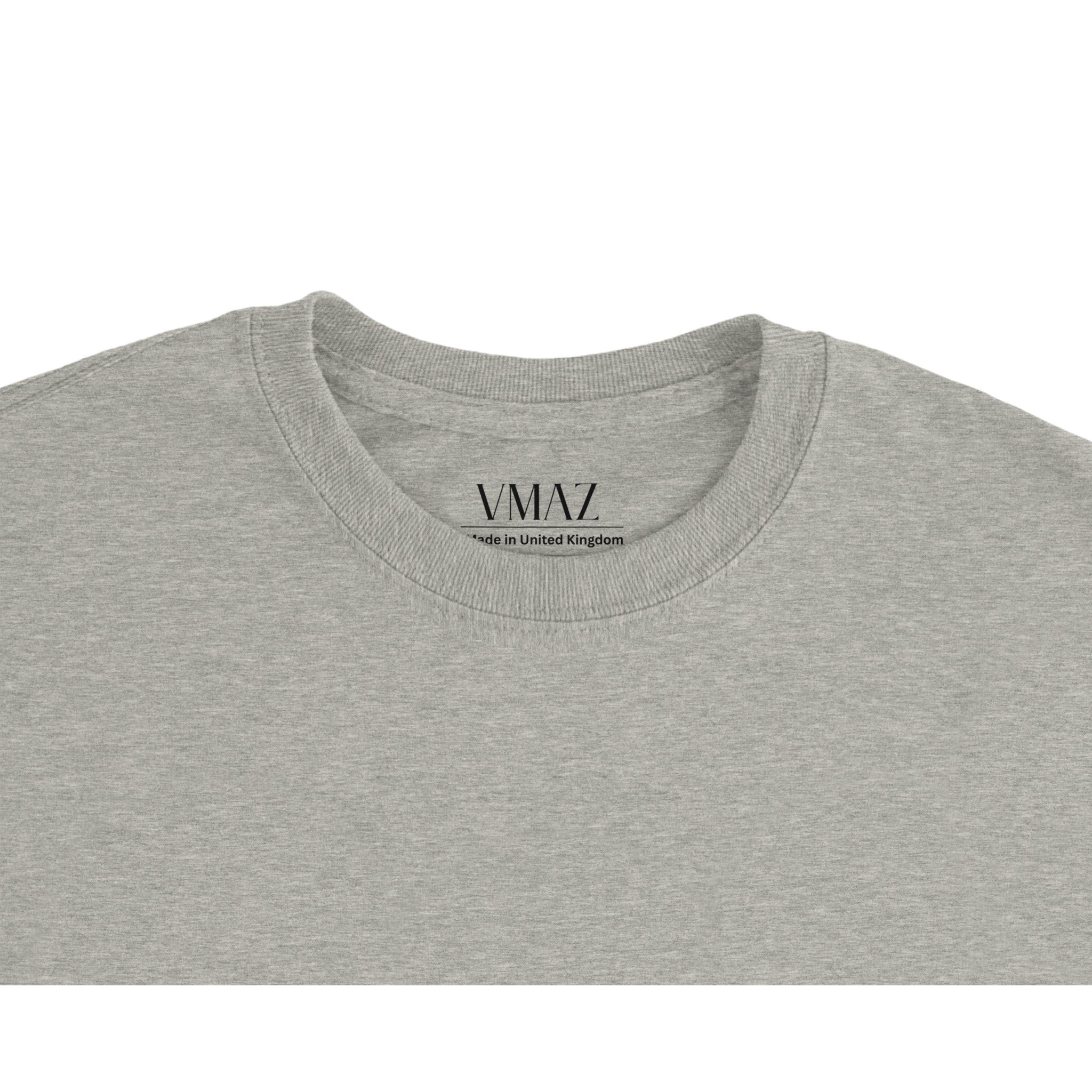 Urban Ash VMAZ Gray T-Shirt – Durable Cotton with Bold Black Logo - VMAZ